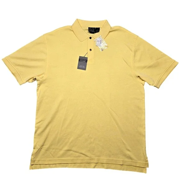 Jos. A. Bank Polo Shirt Mens XL Yellow Traveler's Collection Cotton Short Sleeve - Picture 1 of 16
